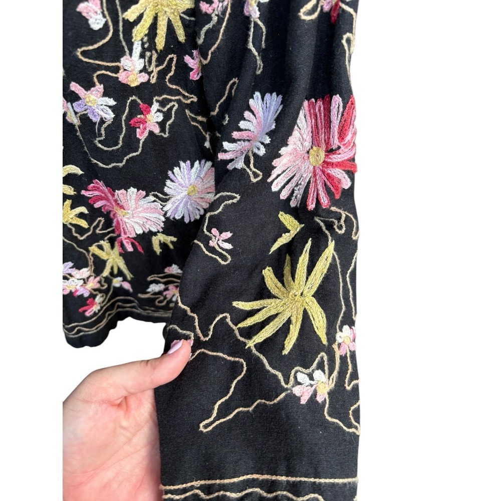 Vermont Country Store Embroidered Floral‎ Cottagecore Boho Cardigan Jacket - M - Picture 6 of 10